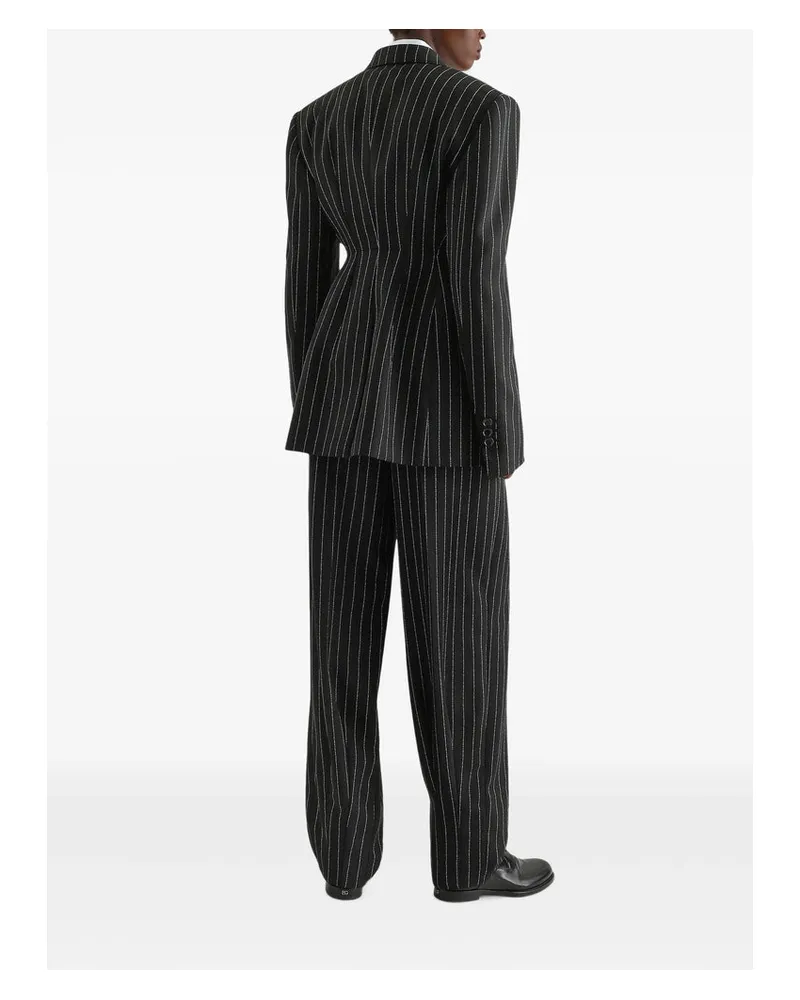 Dolce & Gabbana Pinstripe Virgin Wool Dress — Black Black