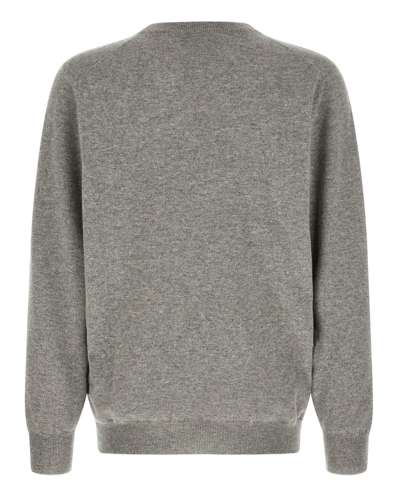 Brunello Cucinelli Pure Cashmere Crewneck Sweater — Gray Gray