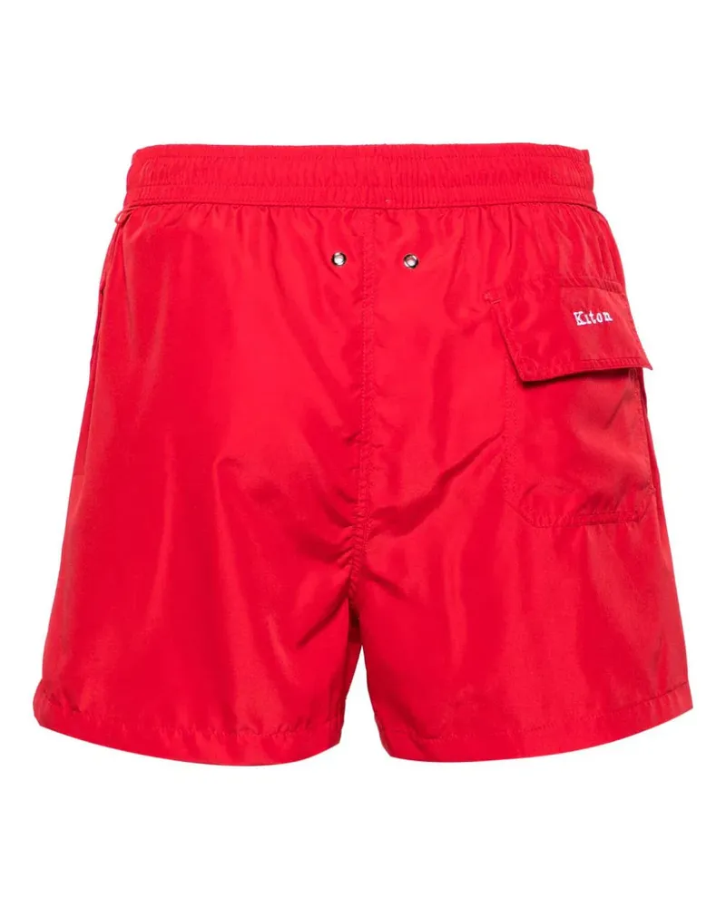 Kiton Women Drawstring-Waist Swim Shorts Ss24 M Red