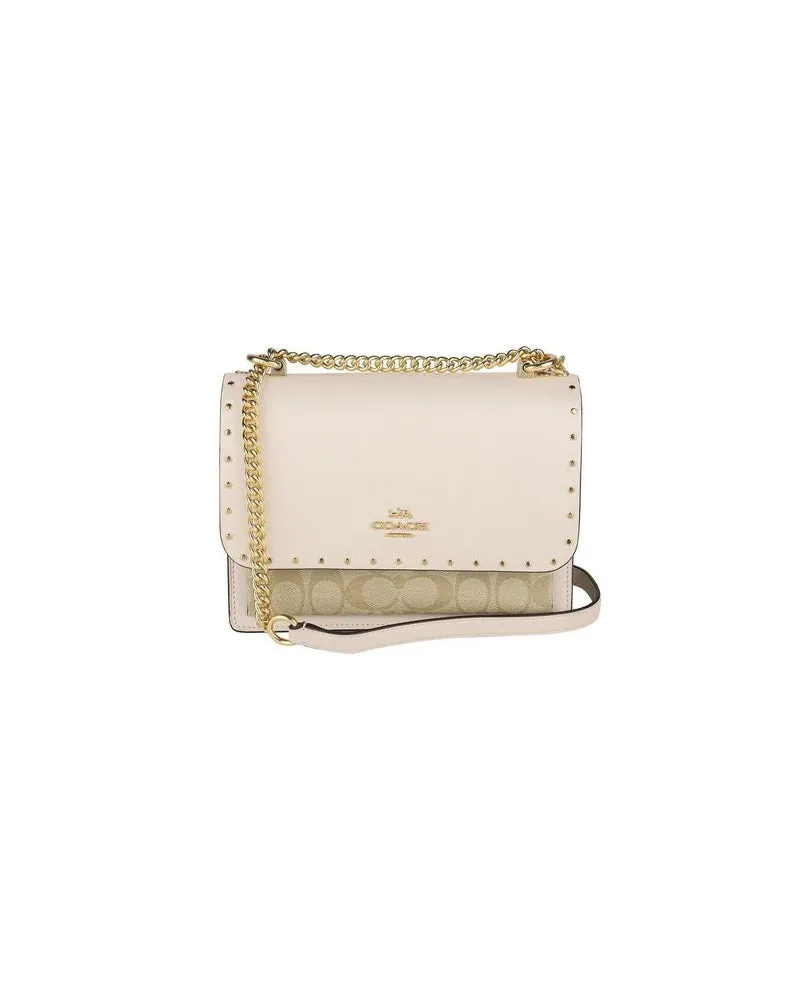 Coach Women's Shoulder Bag Gold-Light Khaki Multi Calf Leather Crossbody-bags Gold