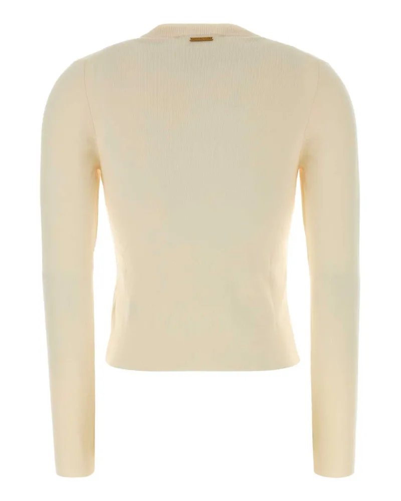 Michael Kors Women's Merino Rib Crew Nk Cardi Bone Maglie Sweater Beige