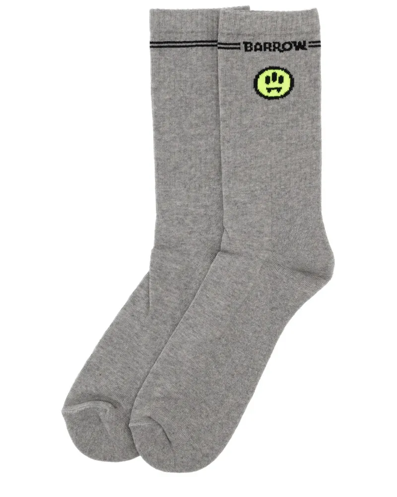BARROW Logo-Embroidered Cotton Socks — Gray Gray