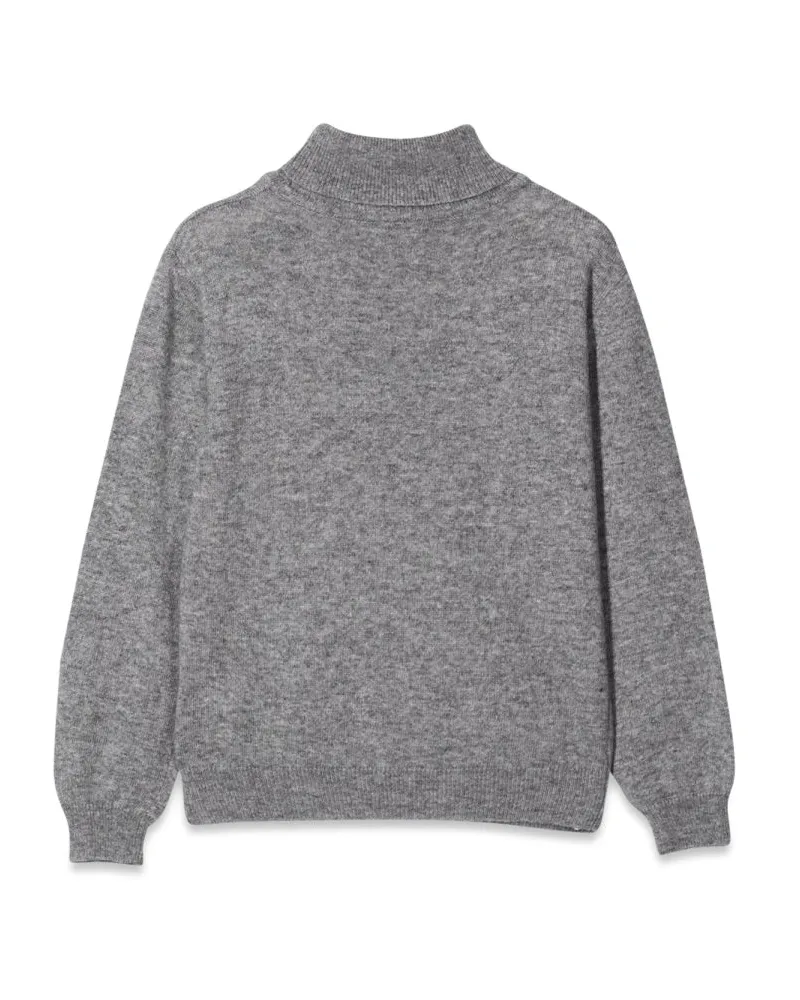Fay Crew Neck Wool and Cashmere Blend Sweater — Gray Gray
