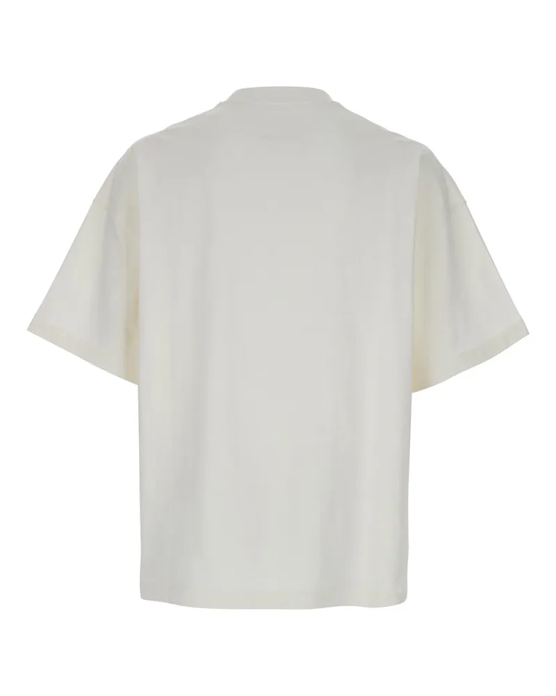 Jil Sander Men's White Cotton Crewneck T-Shirt With Logo T-Shirts And Polos White