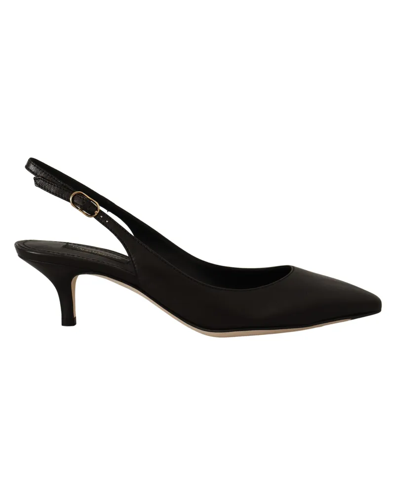 Dolce & Gabbana Women's Leather Slingback Heel Black Black