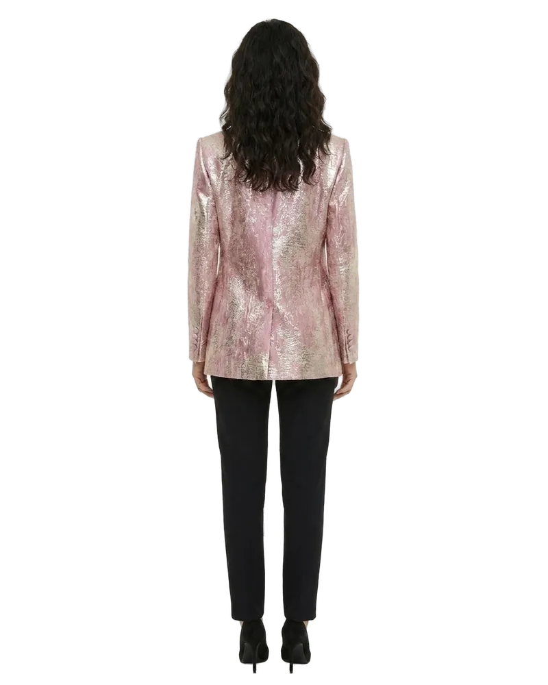 Dolce & Gabbana Sequin-Embellished Silk Blend Blazer — Multicolor Multicolor