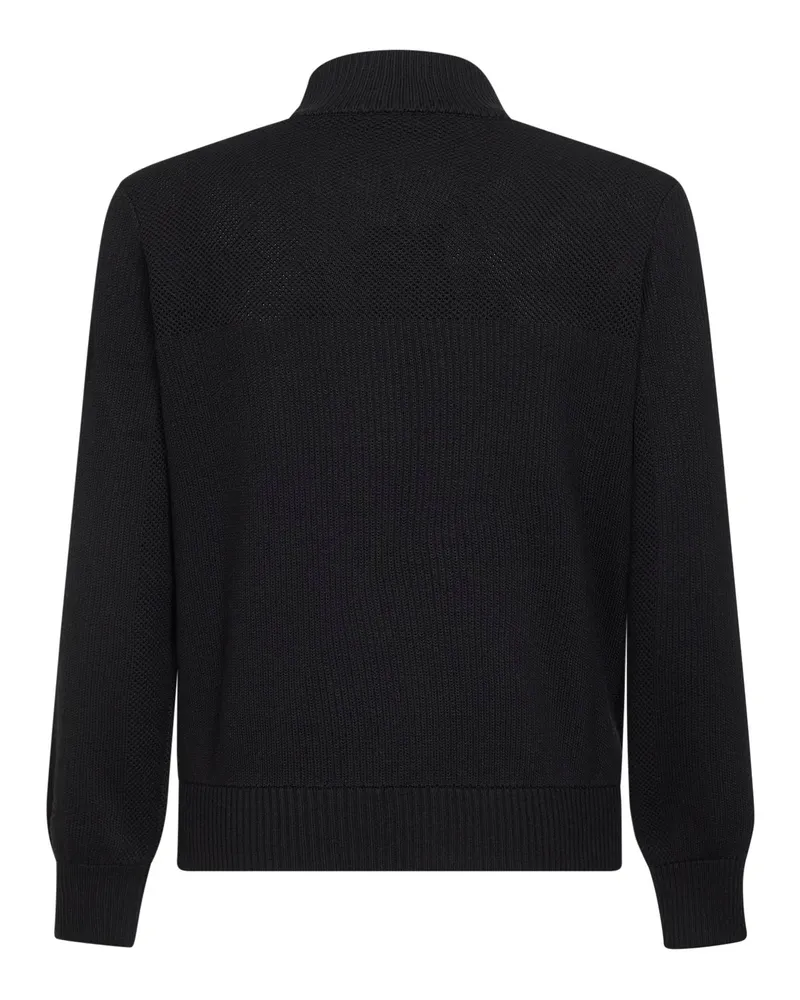 Canada Goose Men Knit Jacket Hybridge Black Merino Wool Bomber Black