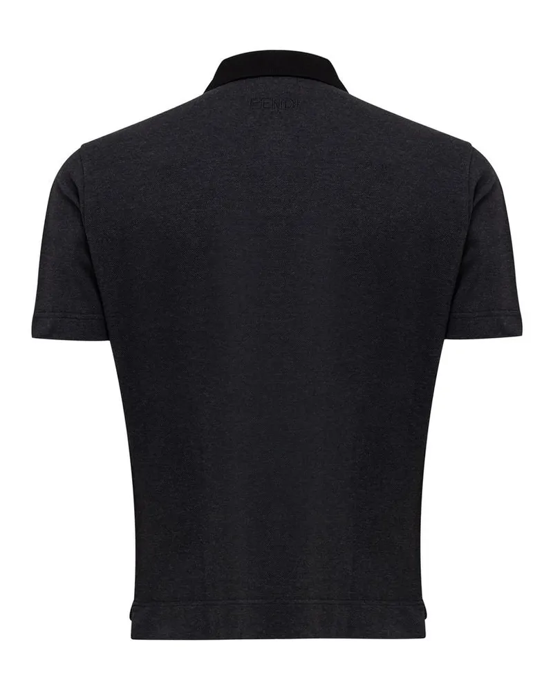 Fendi Men's Black Cotton Polo Shirt Black