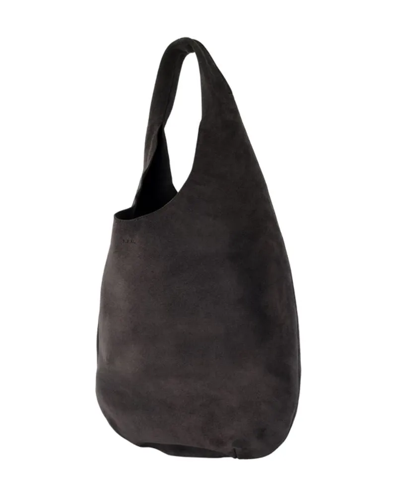 A.P.C. Le Neige Leather Shoulder Bag — Gray Gray