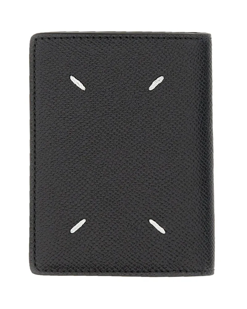 Maison Margiela Bi-Fold Leather Cardholder — Black Black