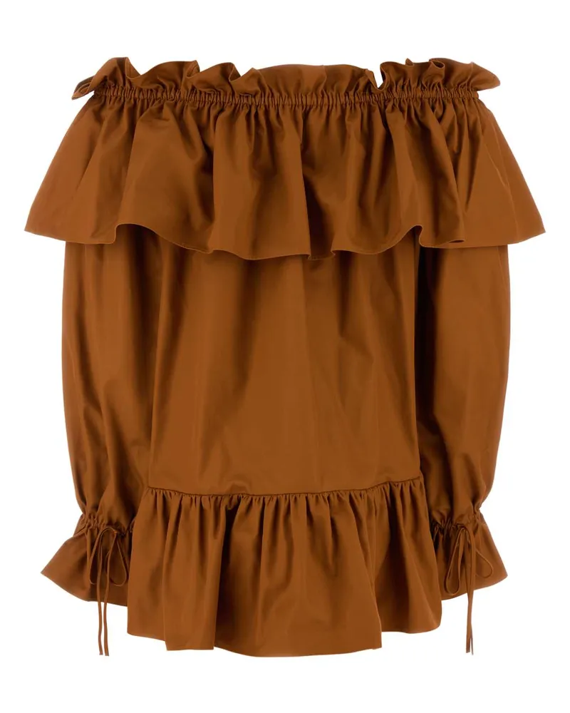 Saint Laurent Women's Caramel Twill Mini Dress Exterior: Cotton Abiti Caramel