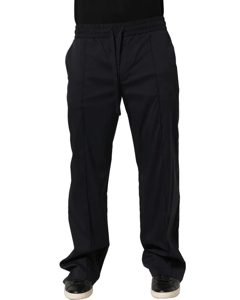 Dolce & Gabbana Men's Black Nylon Straight Jogger Sweatpants Pants Elastane Black