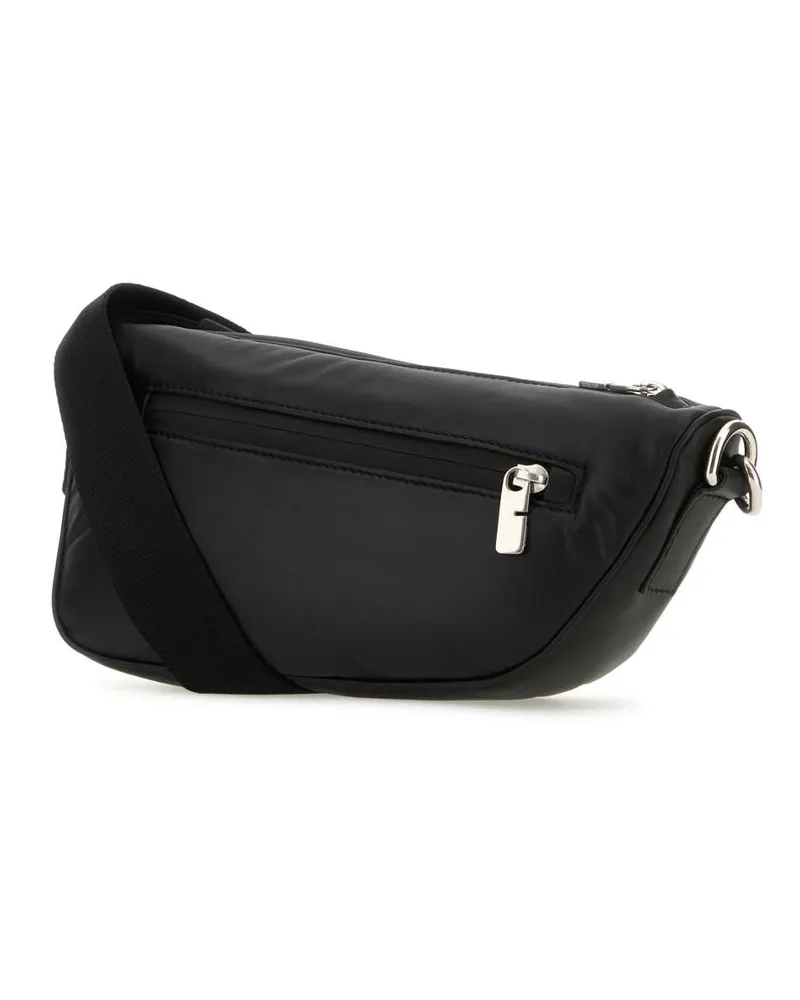 Burberry Men's Black Leather Shield Crossbody Bag Borse A Tracolla Black
