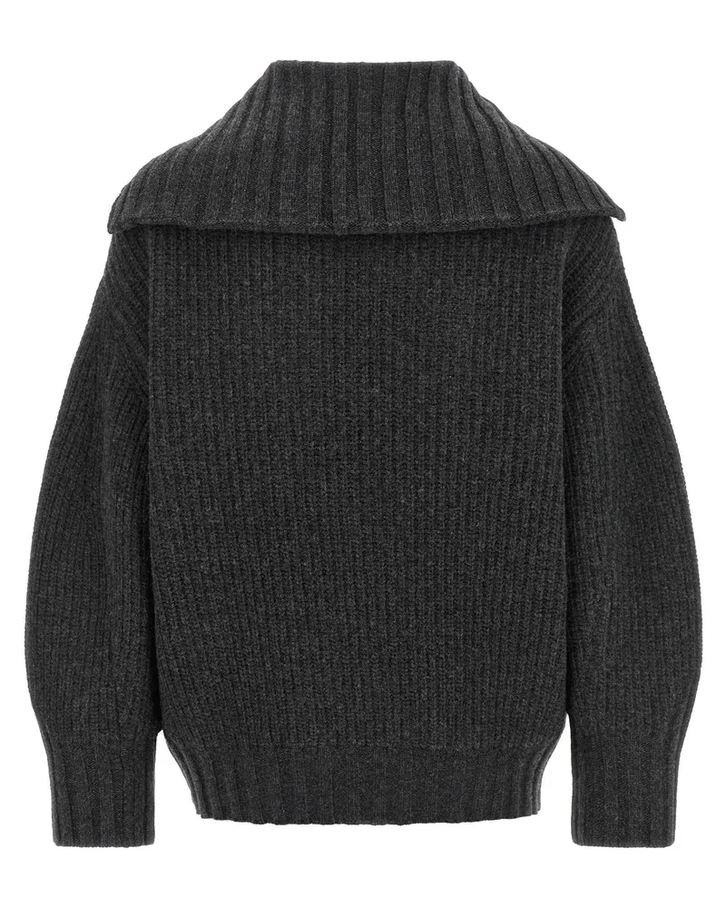 ATTICO Scoop Sweater — Charcoal Charcoal