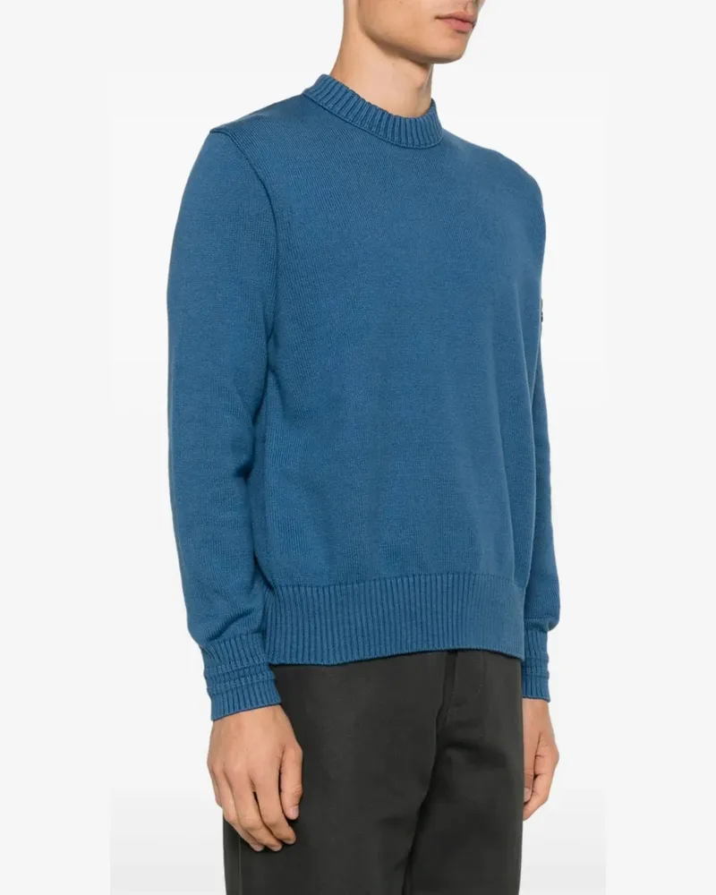 Stone Island Men's Compass Logo Patch Sweater Blue Clothing > Knitwear Blue