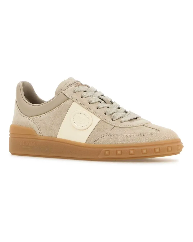 Valentino Garavani Women's Cappuccino Suede Upvillage Sneakers Rockbeigeivorbeirbeiplativoamb Beige