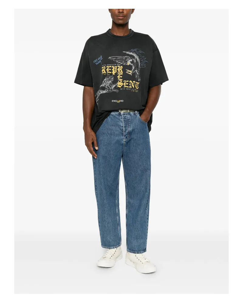 REPRESENT Graphic Print Oversized T-Shirt — Black Black