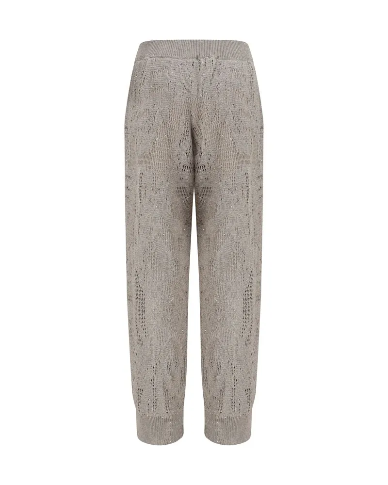 Brunello Cucinelli Women's Beige Linen Casual Pants Beige