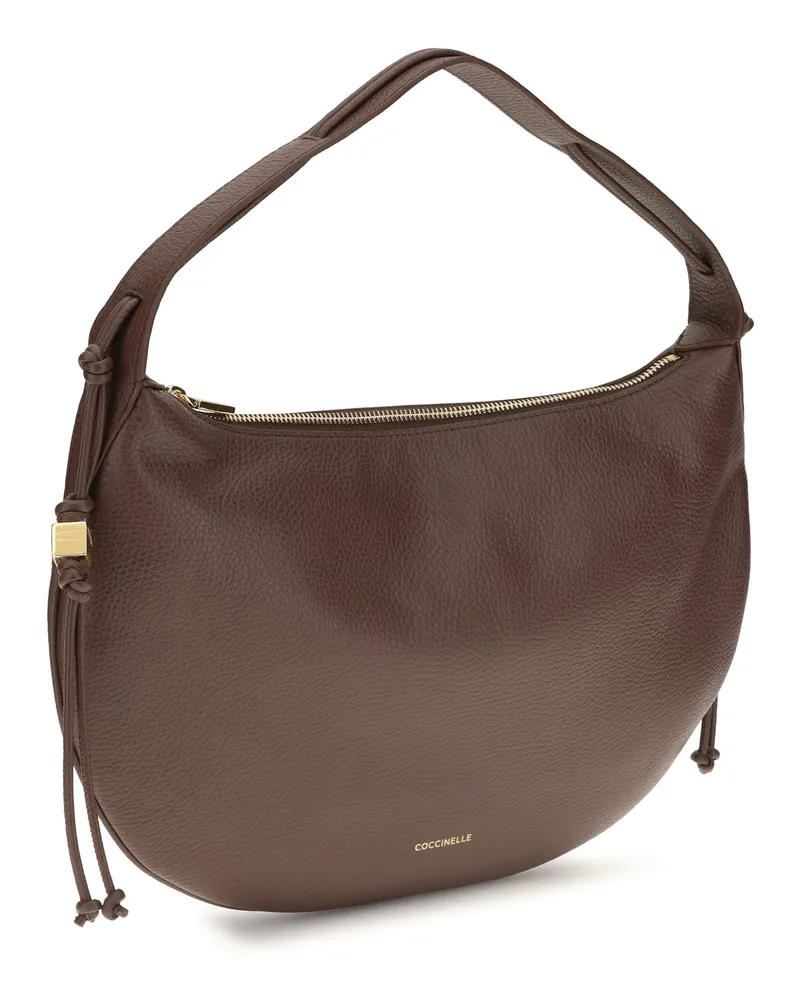 Coccinelle Women's Shoulder Bag Thess Berry Calf Leather Brown