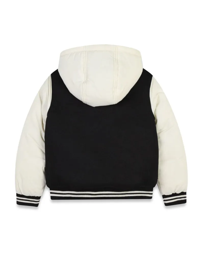 DKNY Wool-Blend Padded Padded Jacket — Black Black