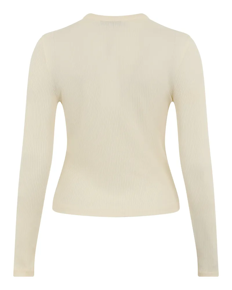 Kitsuné Women Cardigan Ribbed Crew-Neck Yellow Lycra Cardigans Sweater Yellow