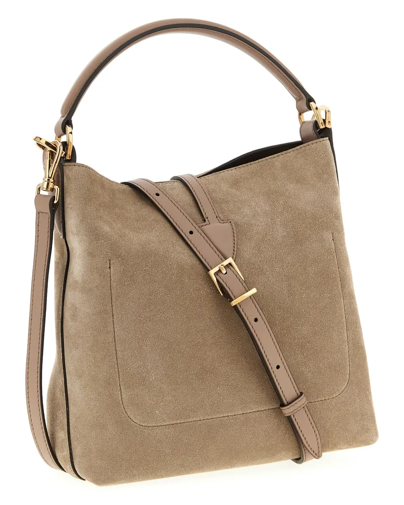 TOD'S Women's T Timeless Bucket Bag Beige Calfskin Leather Beige