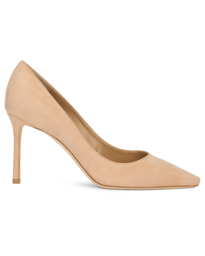 Jimmy Choo Women's Pumps Romy 85 Chai Suede Leather High Heel Shoes Beige