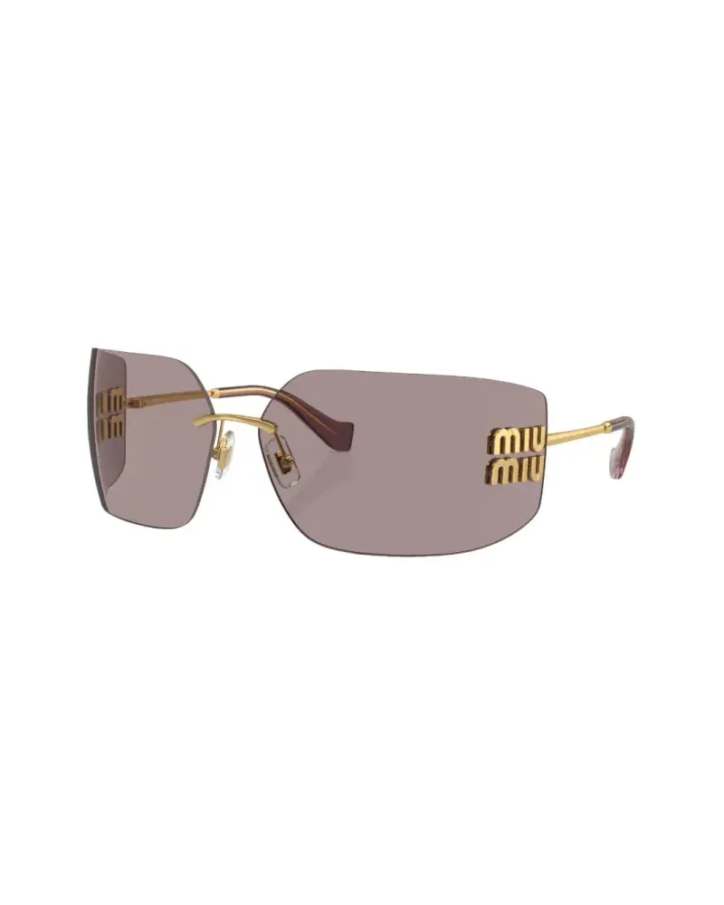 Miu Miu SMU54Y5AK06I Rimless Square Sunglasses — Gold Gold