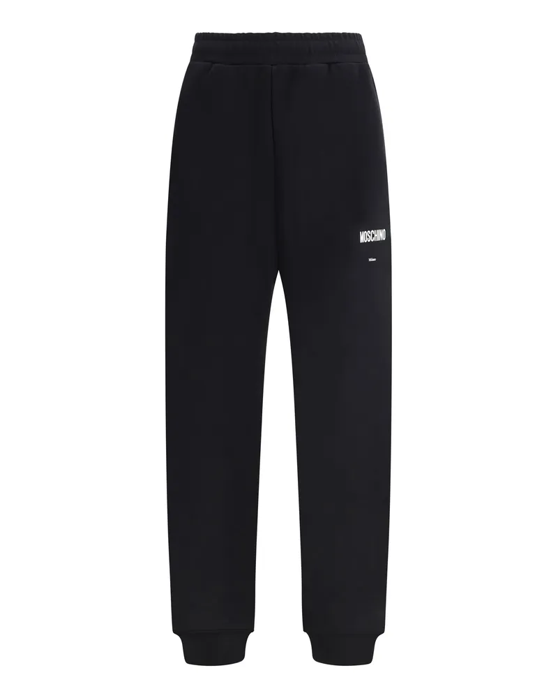 Moschino Men's Cotton Sweatpants Fantasia Black Trousers Black