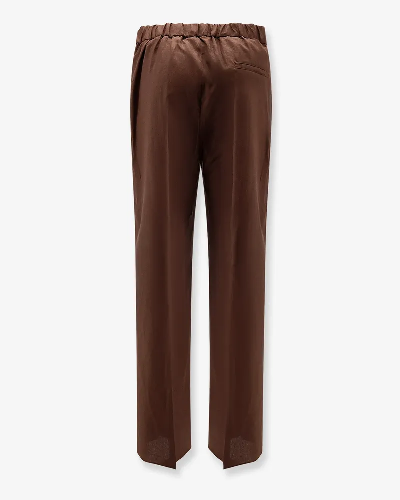 Hevò Men's Trousers Brown Linen Brown