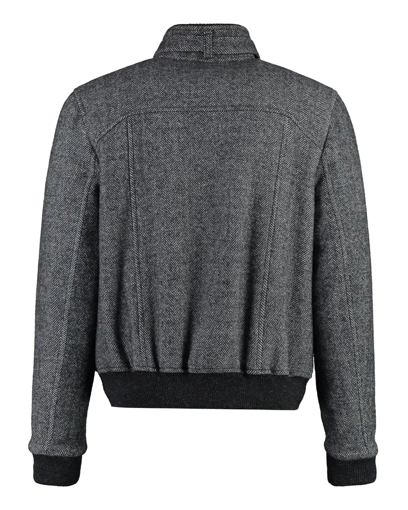 Isabel Marant Men's Peter Wool Bomber Jacket Gray Shell Gray