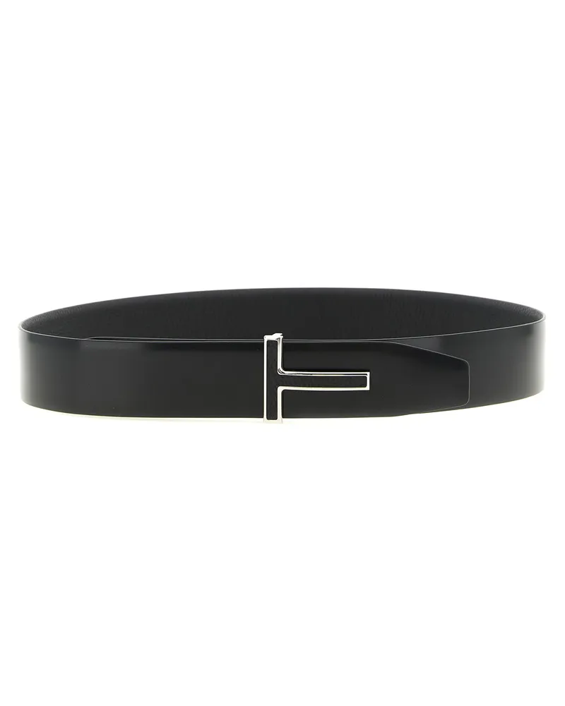 Tom Ford Men's Black Calfskin Regular Belt Black