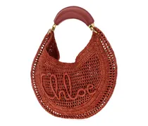 Summer Raffia Hobo Bag — Red