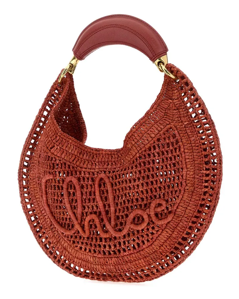 Chloé Summer Raffia Hobo Bag — Red Red