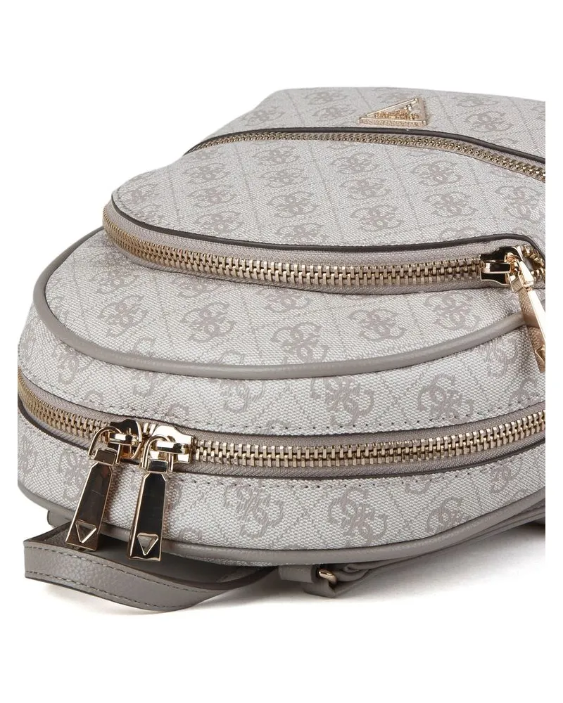 Guess Women's Backpack Dark Taupe Logo Polyurethane Bags - Backpacks Gray