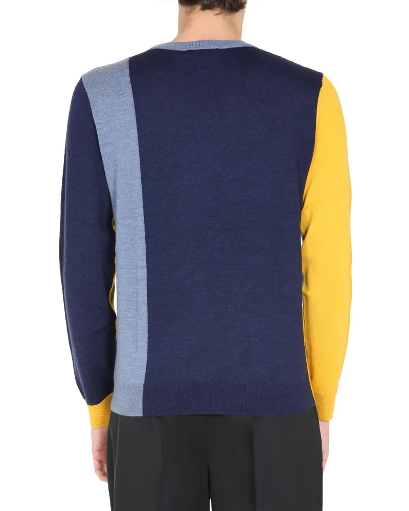 J.W.Anderson Merino Wool Crew Neck Sweater — Blue Blue