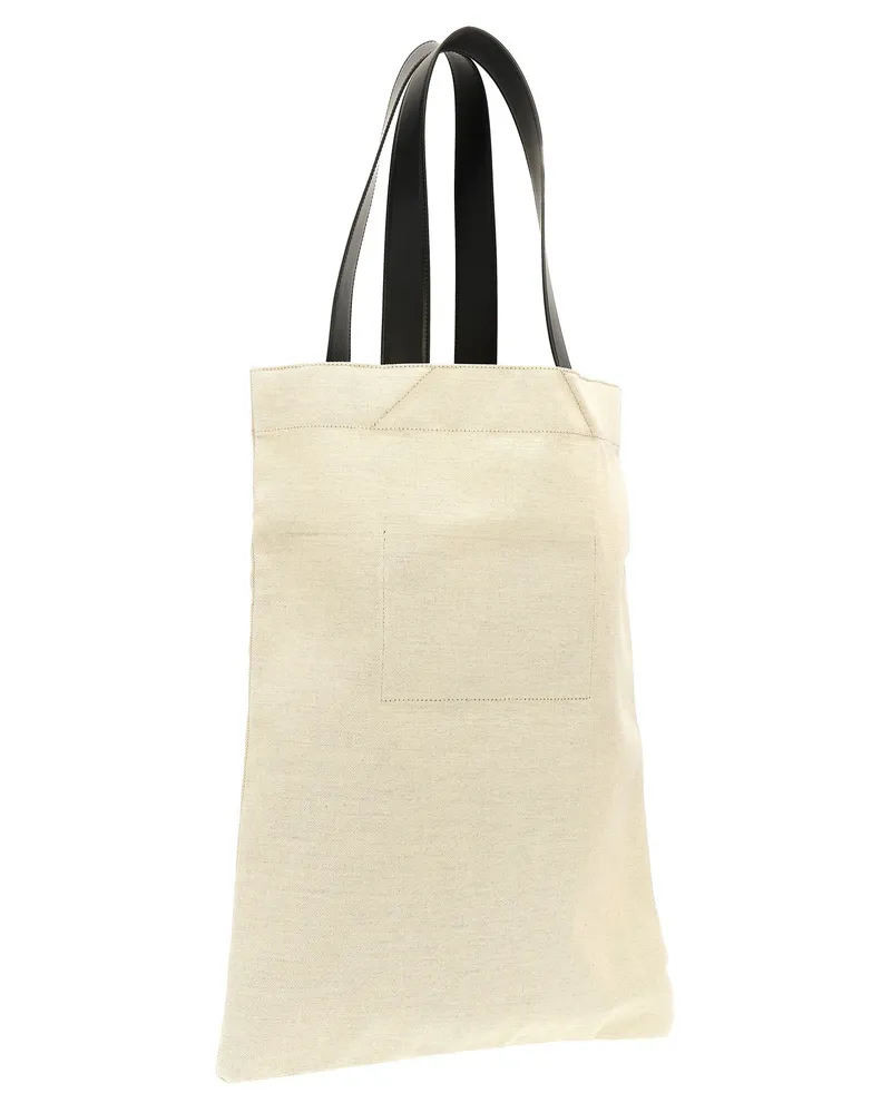 Jil Sander Women's Bicolor Cotton Tote Bag Beige