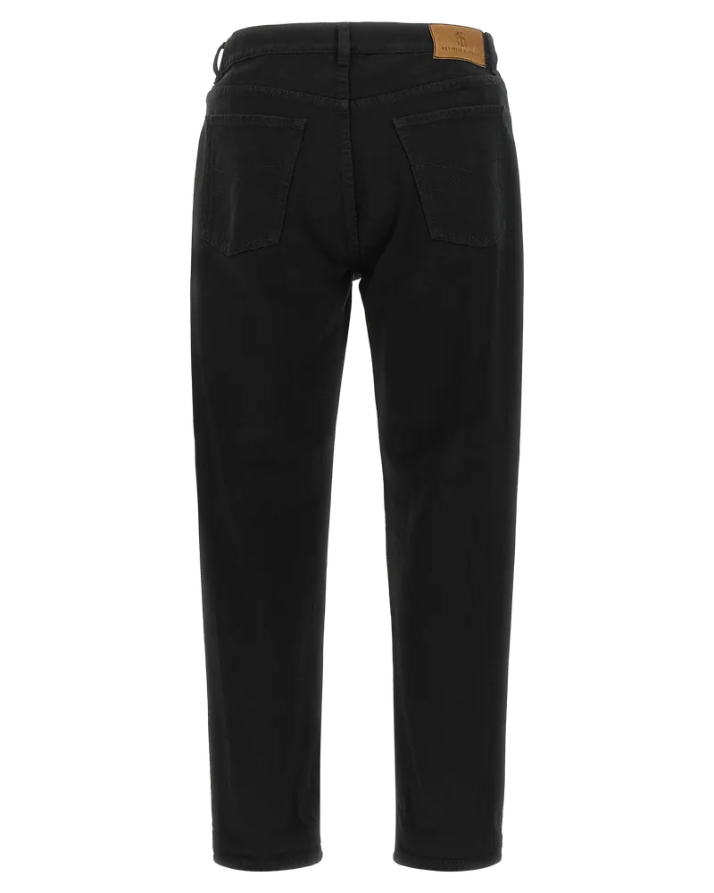 Brunello Cucinelli Garment-Dyed Cotton Jeans — Black Black