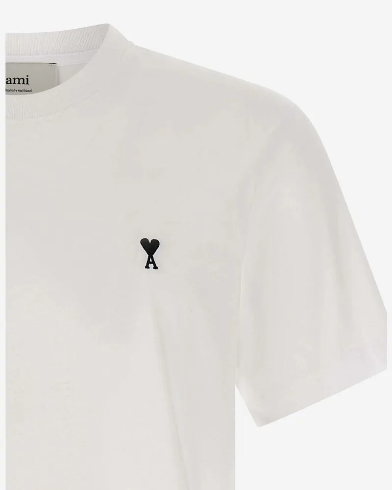 AMI Paris Men's T-Shirt Cotton White T-Shirts And Polos White