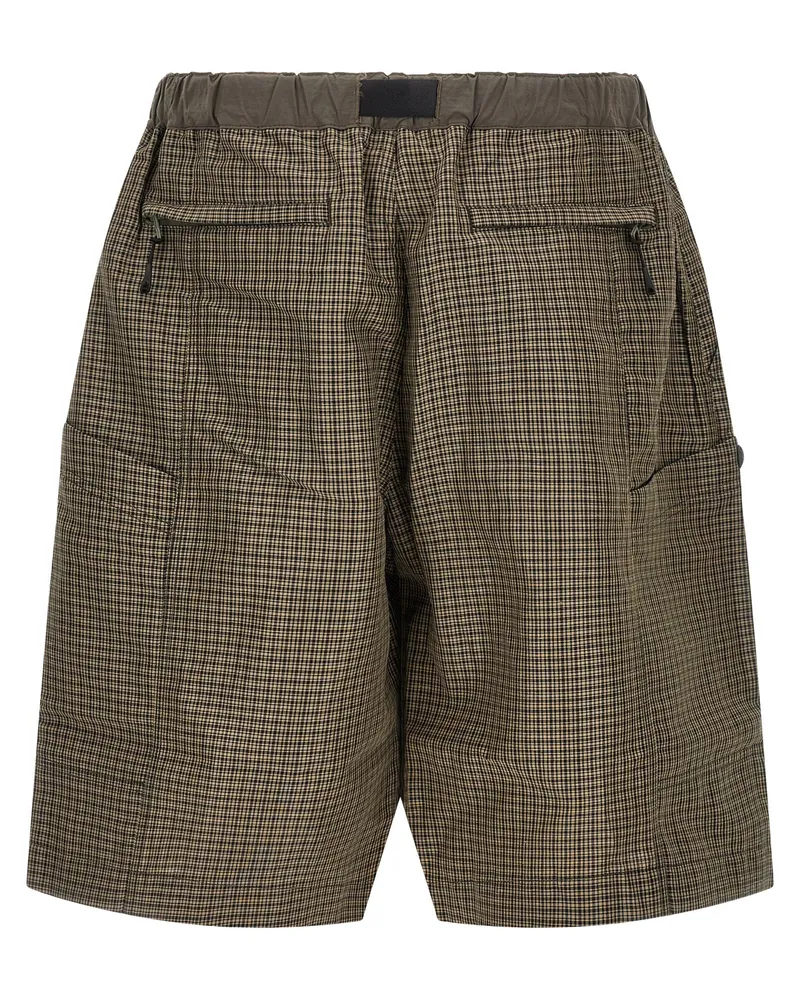 Comme des Garçons Men's Bicolor Linen Bermuda Shorts Green
