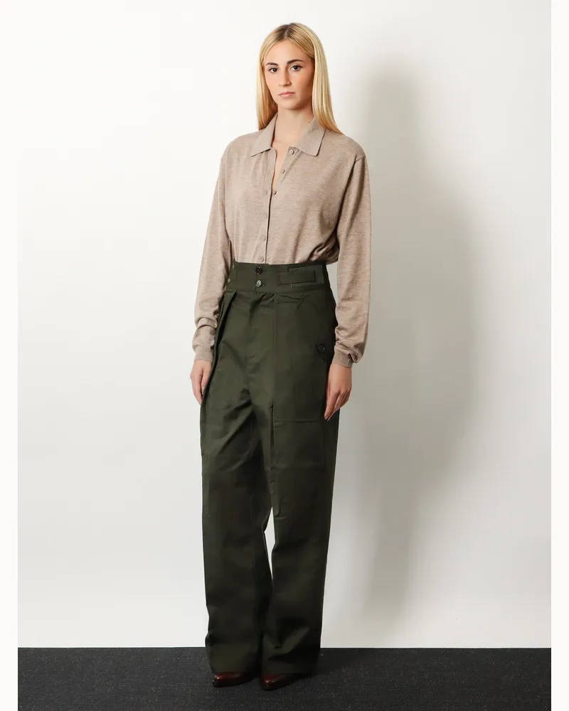 FRANKIE Shop Women's Trousers Tova Cargo Cotton Green Green