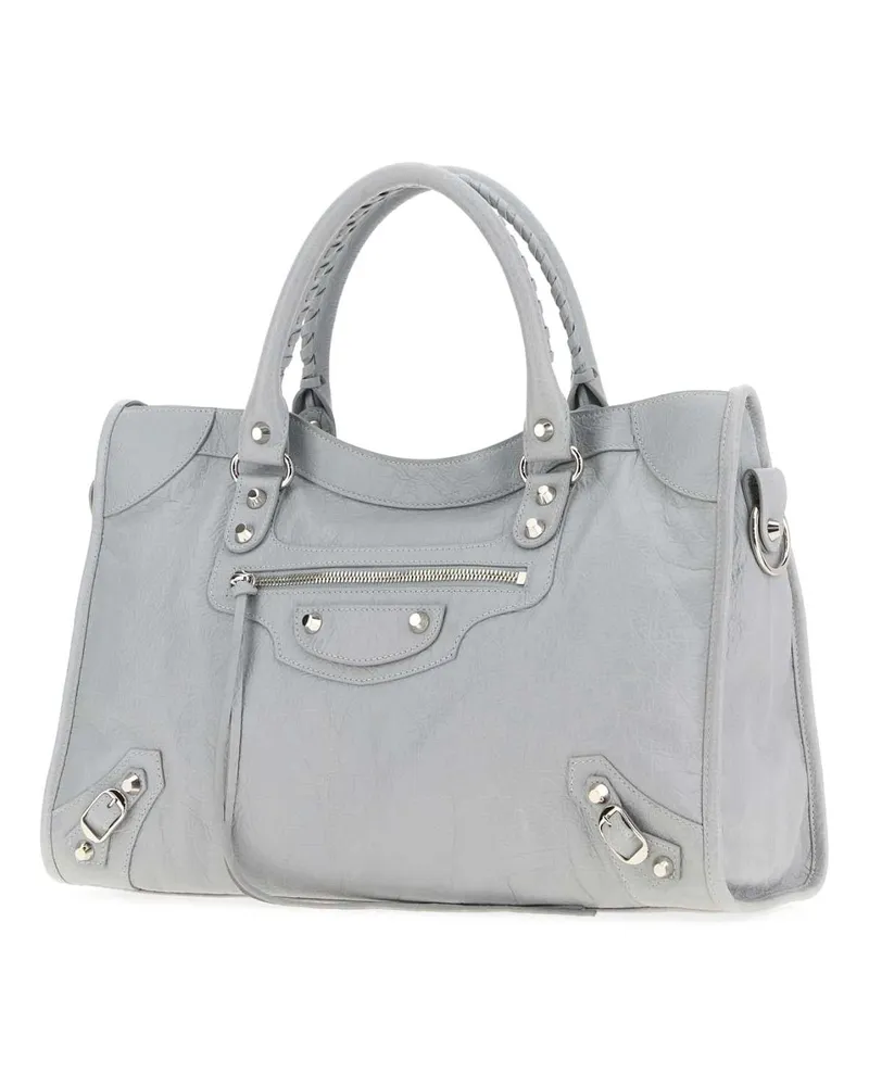 Balenciaga Lambskin Leather Top Handle Bag — Gray Gray