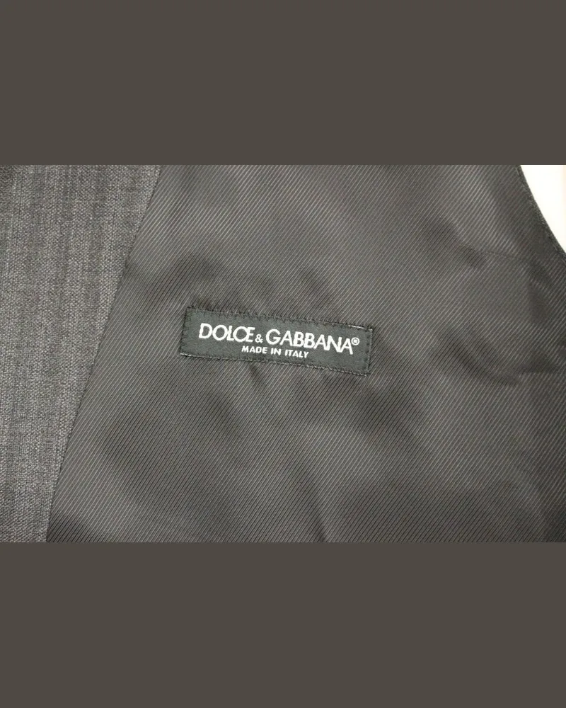 Dolce & Gabbana Gray Striped Wool Vest — Gray Gray