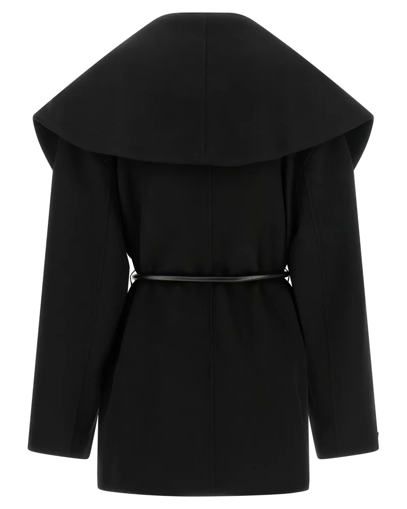 SPORTMAX Women's Black Wool Coat Clothing Black