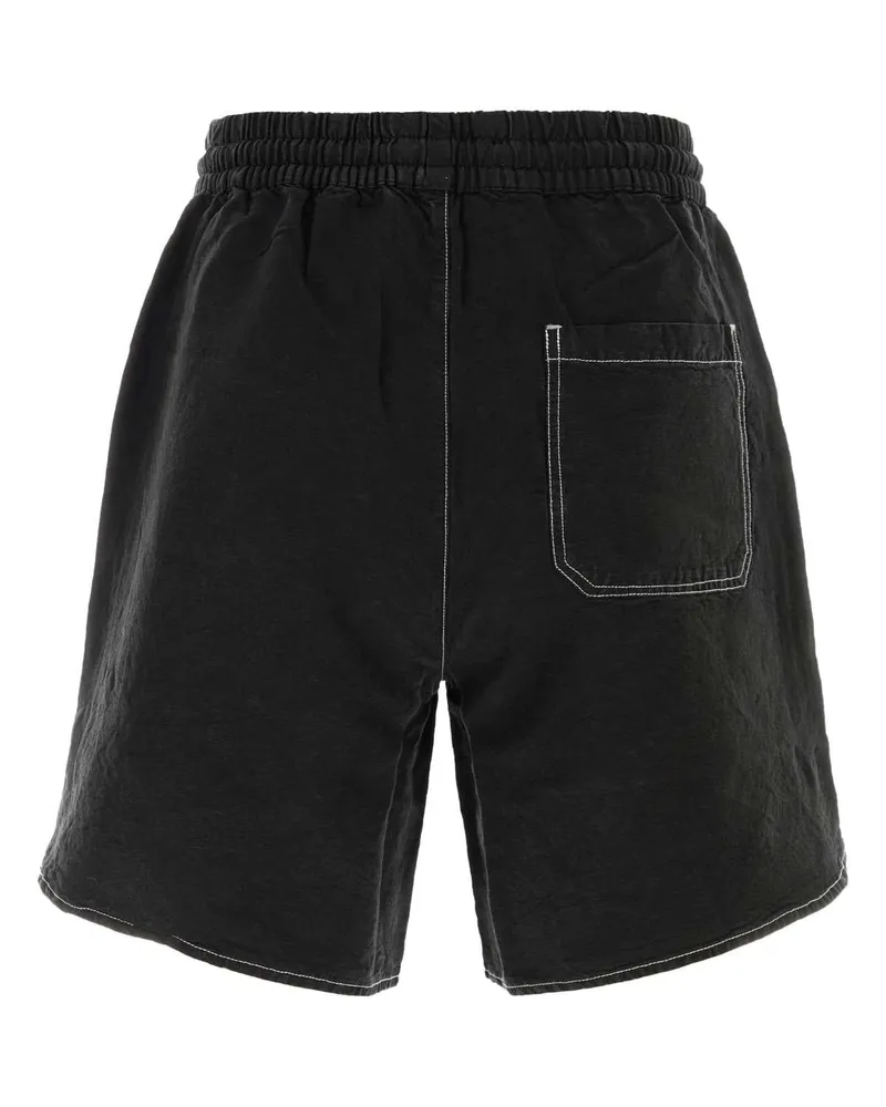 Amiri Men's Black Linen Blend Bermuda Shorts Exterior: Lyocell Black