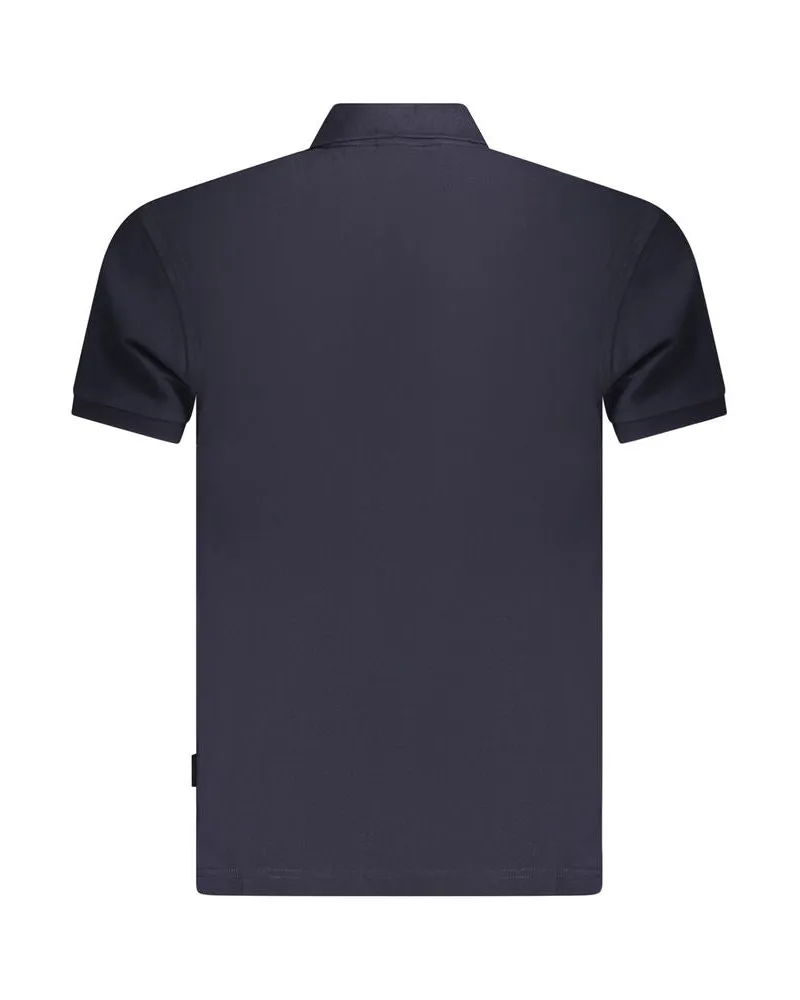 Napapijri Logo-Embroidered Cotton Polo — Navy Navy