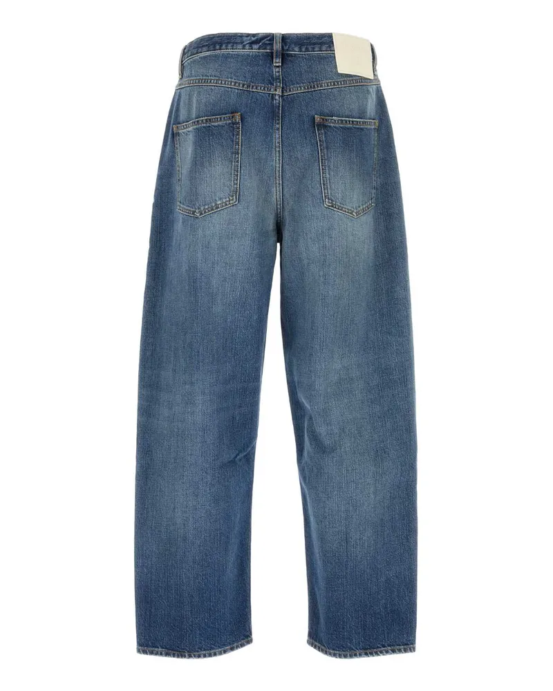 Valentino Garavani Men's Denim Wide-Leg Jeans Mediumbluedenim Exterior: Cotton Blue