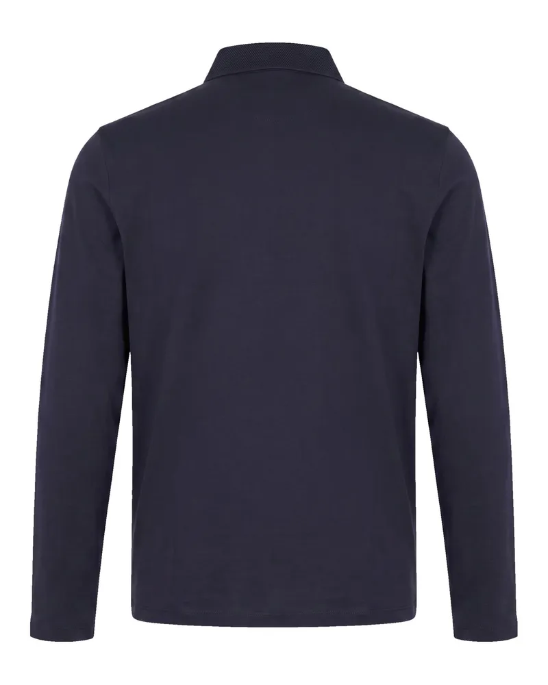 Emporio Armani Long-Sleeved Jersey Polo Shirt — Navy Navy