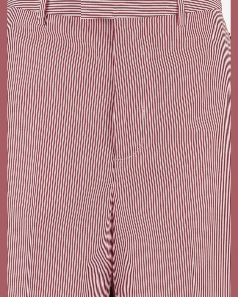 ARMARIUM Women's Cotton Striped Trousers Red Red