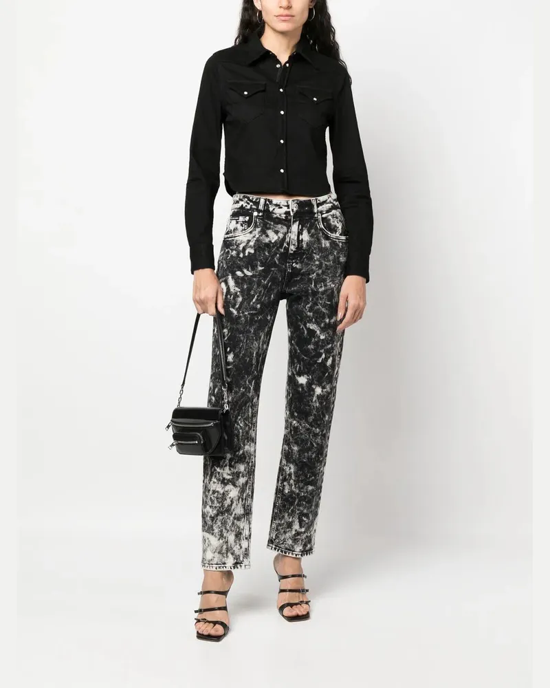Dsquared2 Women's Cropped Denim Shirt Aw23 W Black